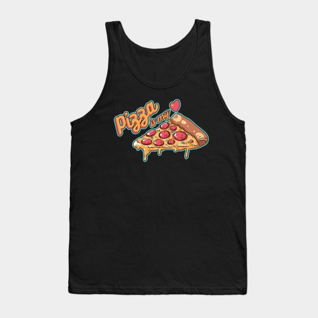 Pizza is my heart Tank Top by MinimalAnGo